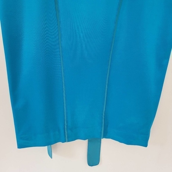 ZAC POSEN Teal Silk / Viscose Coctail Dress - Picture 5 of 15